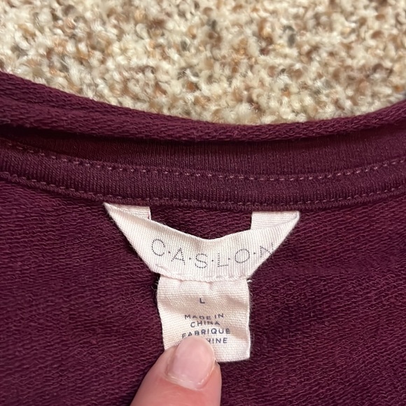 Caslon Maroon Rolled Neck Sweatshirt - Picture 6 of 8